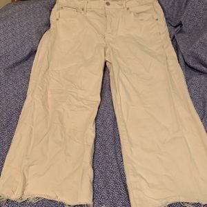 American Eagle Bone Wide Leg Crop Jeans